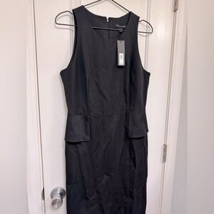 NWT Banana Republic fitted black sleeveless peplum dress